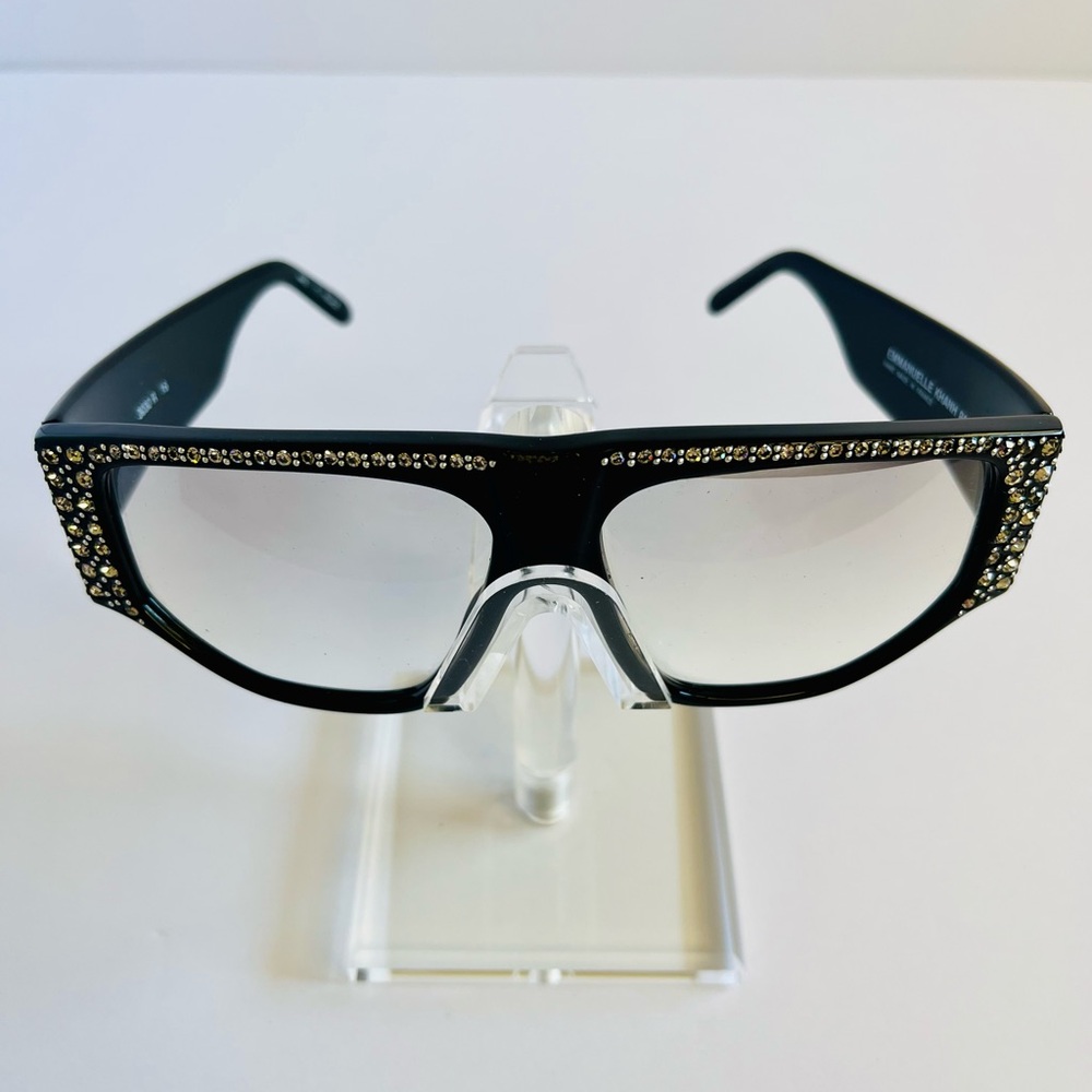 Emmanuelle Khanh Paris Eyeglasses 3030R Black Crystal Frame RX vintage